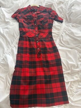 D&G Red and Black Plaid Shirt Jacket